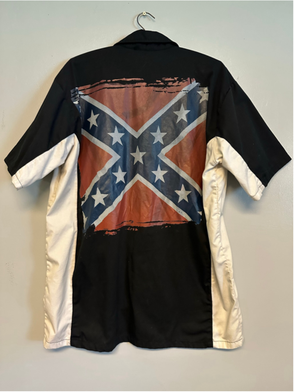 Vance Biker Wear Button Down Shirt XXL Black White 100% Cotton